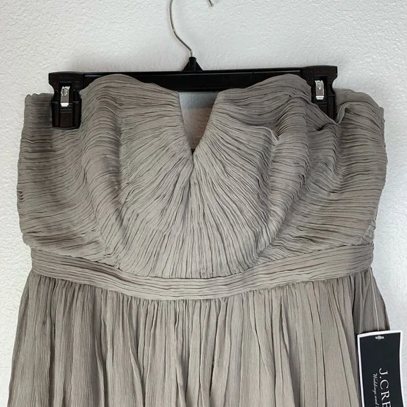 NWT J Crew Nadia Silk Chiffon Strapless Dress - Picture 3 of 7